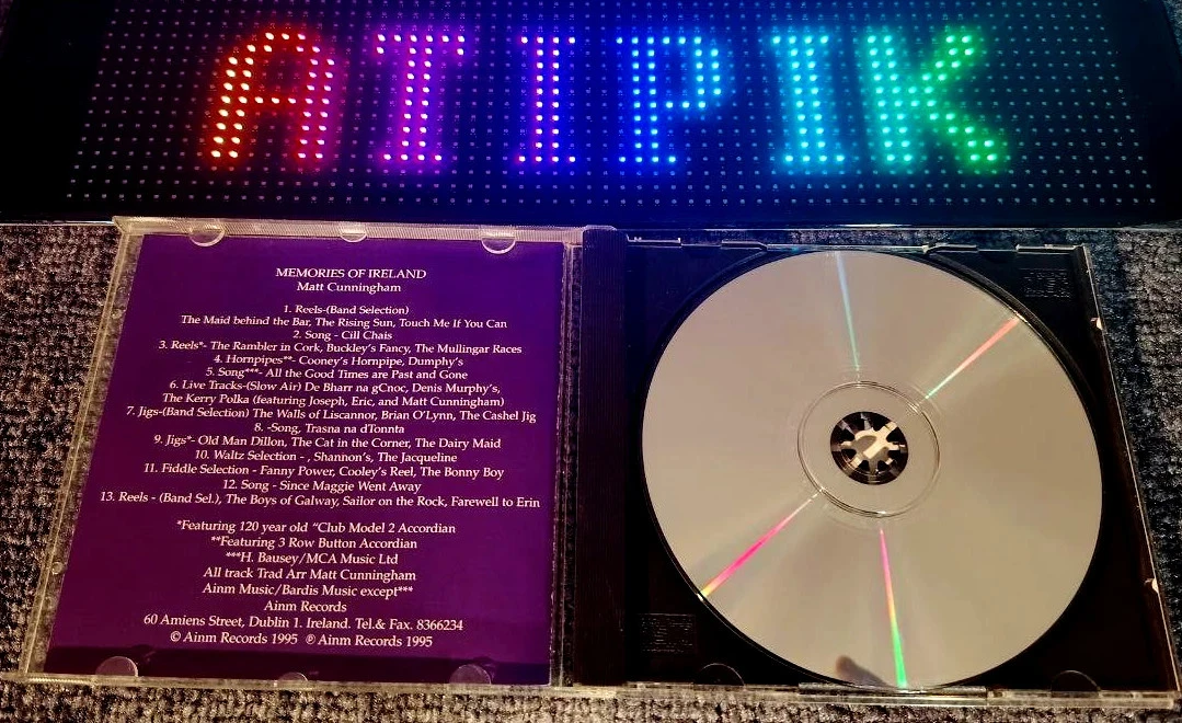 🌟 ¡CD raro! Recuerdos de Irlanda por Matt Cunningham 1995 – Pepita irlandesa vintage 🍀 – photo 4